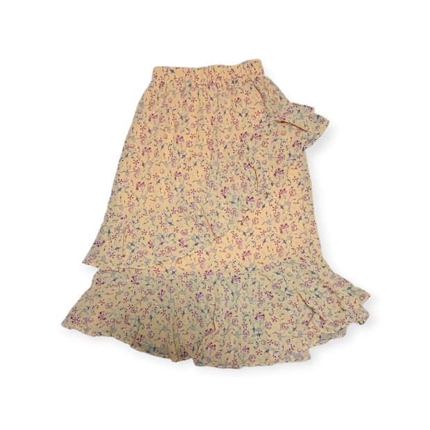 Gu 프릴 사선 플라워 스커트