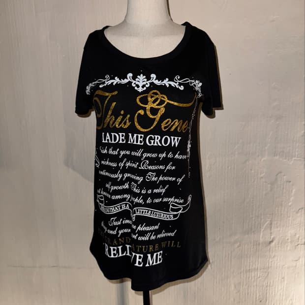 Vintage Printed 00s Design Black Sleeve 