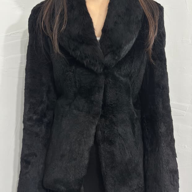 black fur jacket
