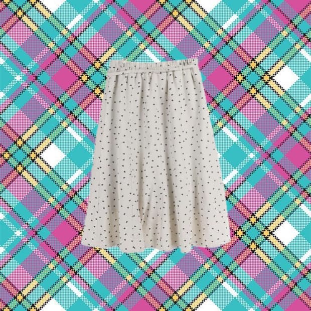 일본 빈티지 땡땡이 도트 스커트