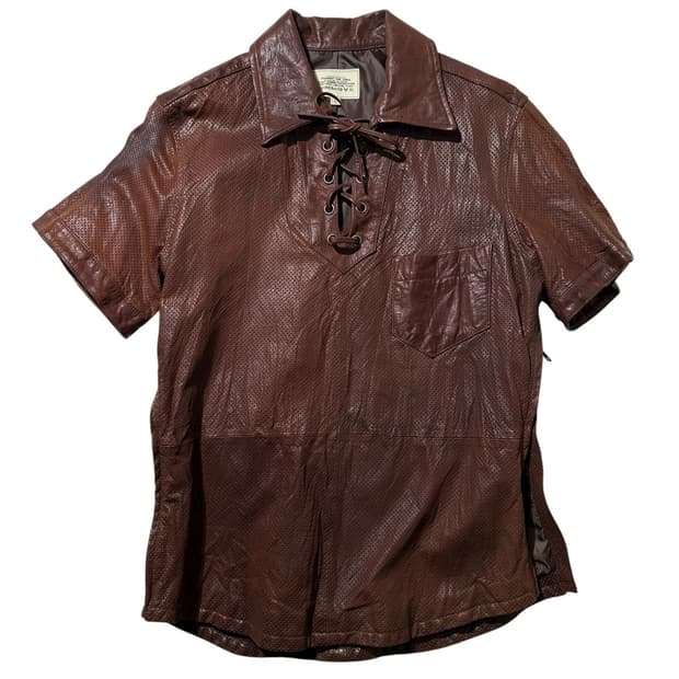 아비렉스 레더 레이스업 셔츠