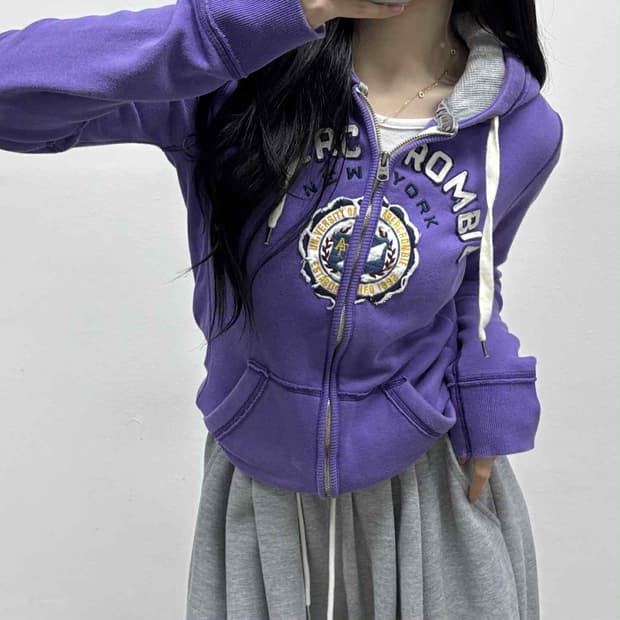 아베크롬비 y2k 올드스쿨 여리핏 후드집업 희귀져지(M)