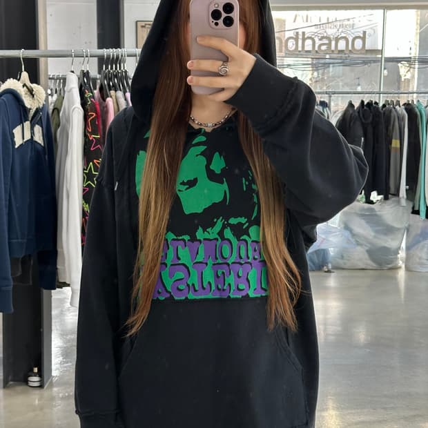 히스테릭글래머 Dizzy&Milky 그런지 펑크 빅로고 후드티