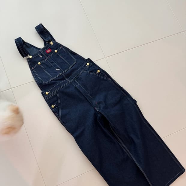 디키즈 데님 멜빵 오버롤
