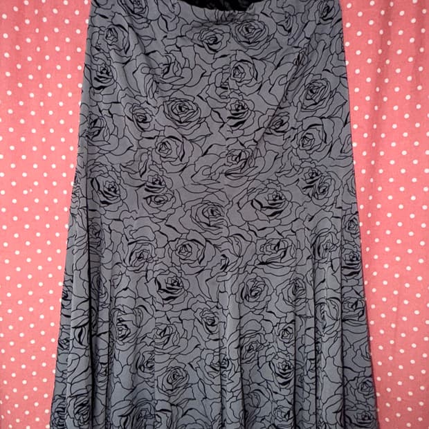 플라워 패턴 롱 스커트 