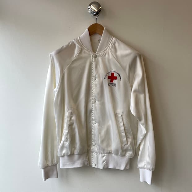 90s USA Red Cross Satin Jacket 적십자 새틴자켓