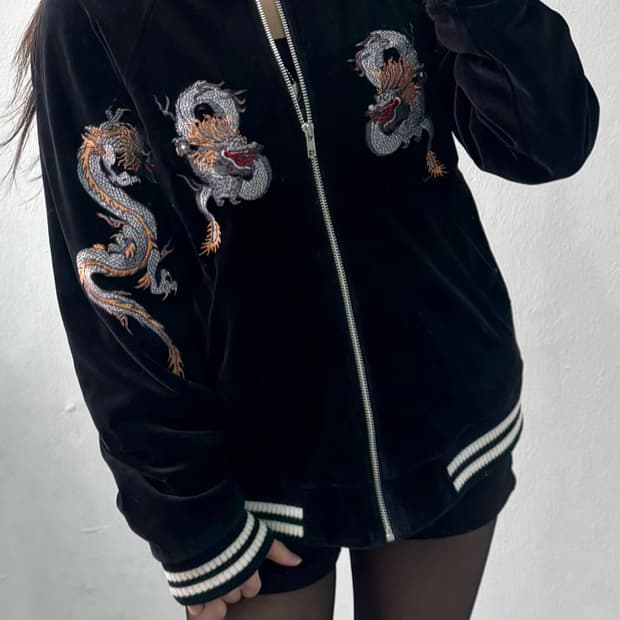 Hundredclub Velvet Dragon Skull Sukajan