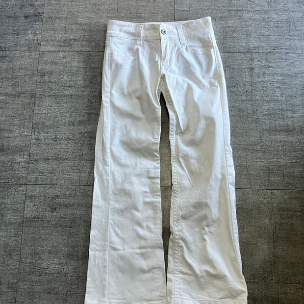 일본빈티지 C-seventeen 핀터깔릭시크 보헤미안 부츠컷팬츠 화이트