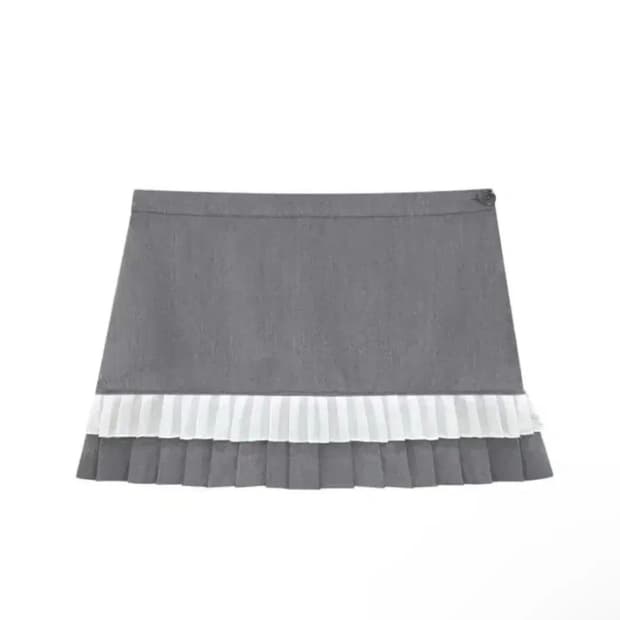 클리시어 츄잉검 프릴 스커트 그레이 s
