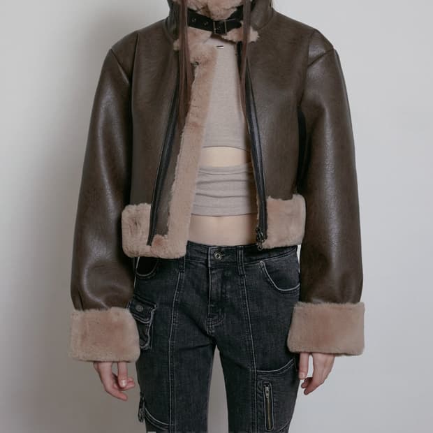 보헤미안서울 무스탕 브라운