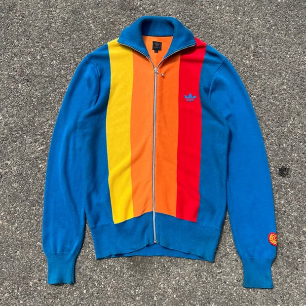 00‘s 아디다스 컬러블럭 집업 니트