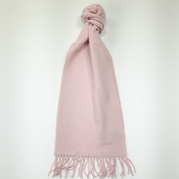 MX587 바버 90s 스코틀랜드판 램스울 베이비핑크 머플러 목도리