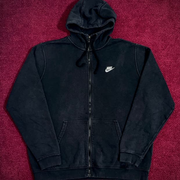 나이키 스우시 패치 후드집업 블랙 XL