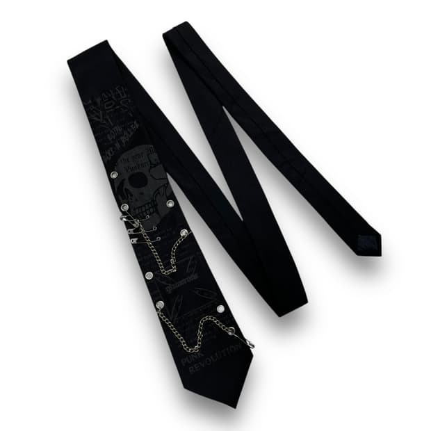 PUNK REVOLUTION Skull dark tie !