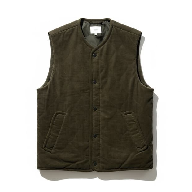 Epigram 코듀로이 퀼팅 조끼 카키 L