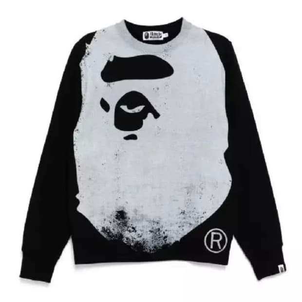 (희귀매물) 베이프 페이디드 프린트 스웨터L사이즈