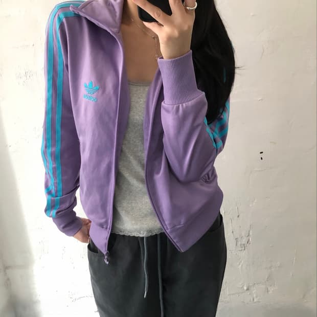 Adidas 아디다스 라벤더퍼플 우먼라인 파이어버드 트랙탑
