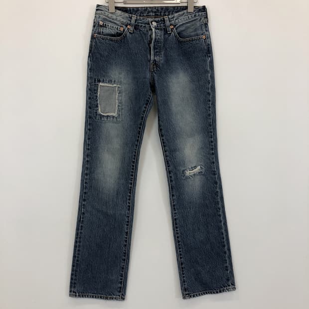 리바이스 USA 501 00s 패치워크 데님진 27 인치