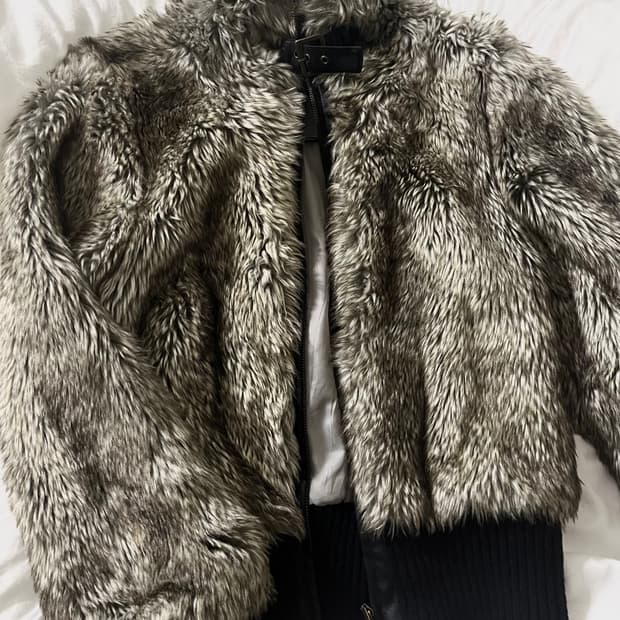 Grey fur jk 하이넥 퍼자켓