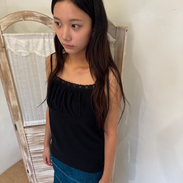 black shirring sleeveless