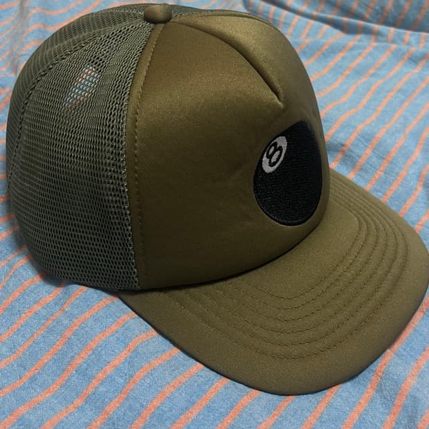 스투시 Stüssy 8 BALL 메쉬 트러커 캡 올리브