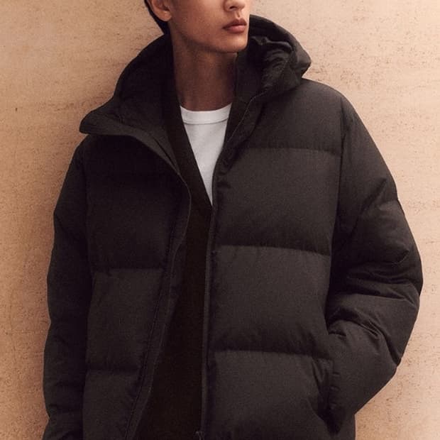 코스 Cos 퀼티드 후드 다운 재킷 다크브라운 xs