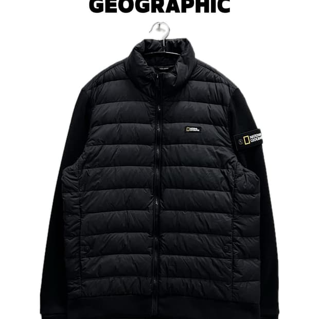 (95) 내셔널지오그래픽 니트 경량패딩 집업 자켓