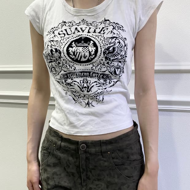  Y2K Mood Print White Tee