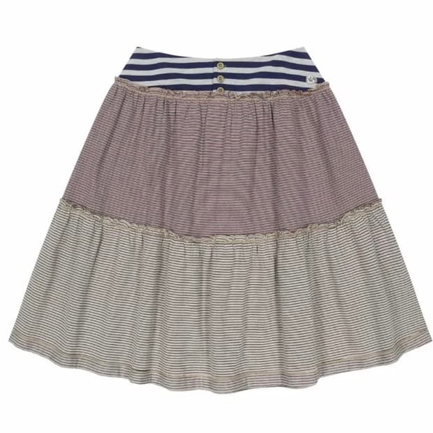 (1) 코이세이오 컬러드 스트라이프 스커트 그레이 베이지