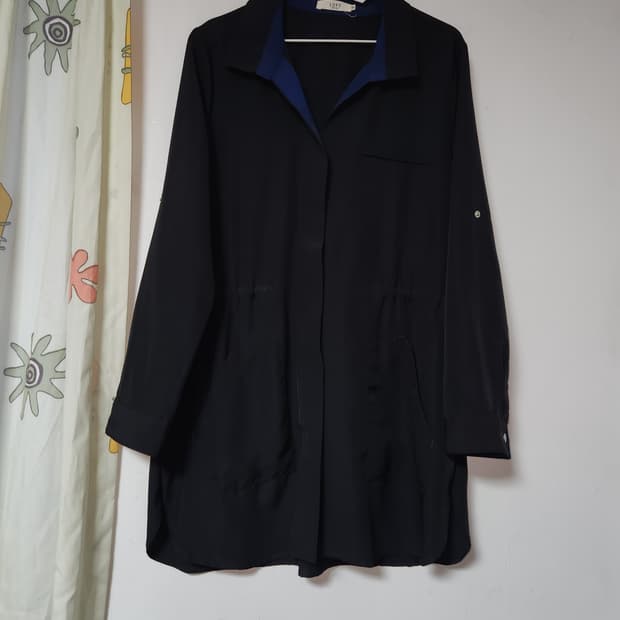 LOFT 여성 블랙 롱 셔츠 66