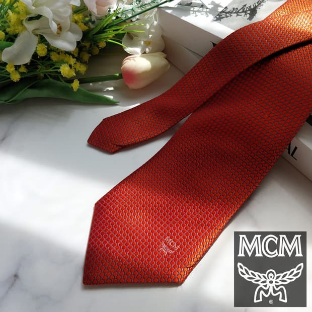 MCM 실크 레드 자카드 넥타이 8.5cm A+등급 K928

