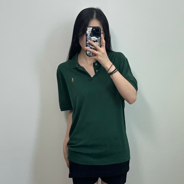 폴로 랄프로렌 자수로고 그린 피케 반팔 카라 티셔츠