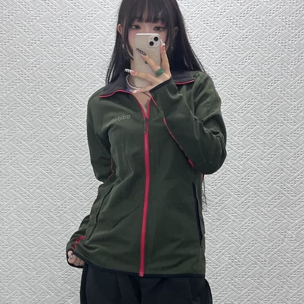 아디다스 올드스쿨 빈티지 레트로 말차카키 져지 집업 95 C10572