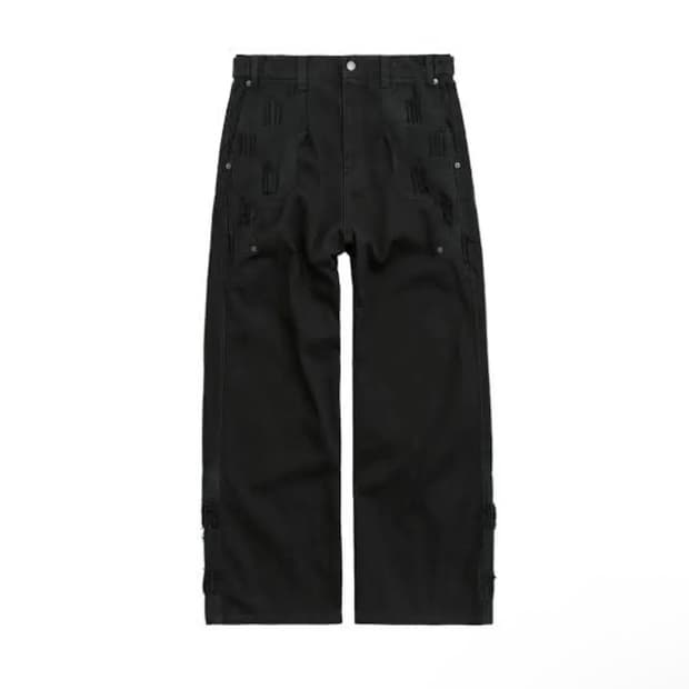 폴리테루 1011 웨스턴 보로 팬츠 블랙 트윌 (3)