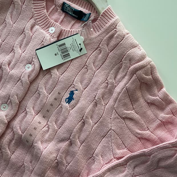 폴로 케이블 니트 가디건 M