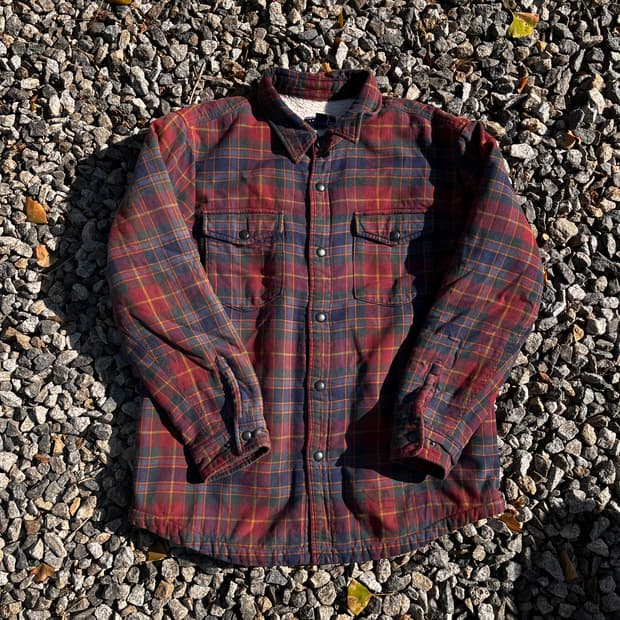 90s랜드스엔드(Lands' End) 양털 체크셔츠(실측확인)