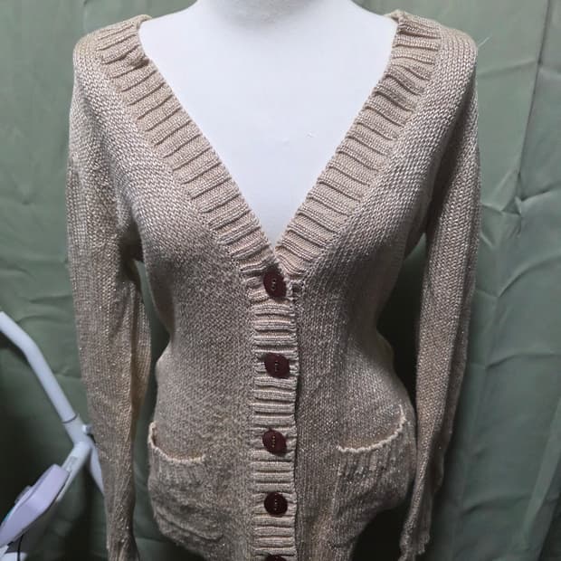 라떼갸루 오네갸루 빈티지 펄 가디건