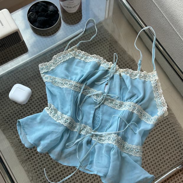 kimchiblue 탑 하늘색 나시 S