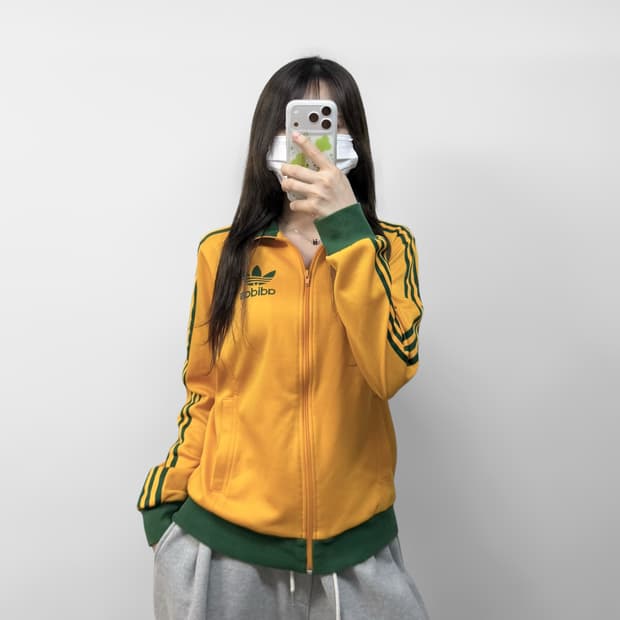 아디다스 오스트리아 트랙탑 져지 옐로우 그린