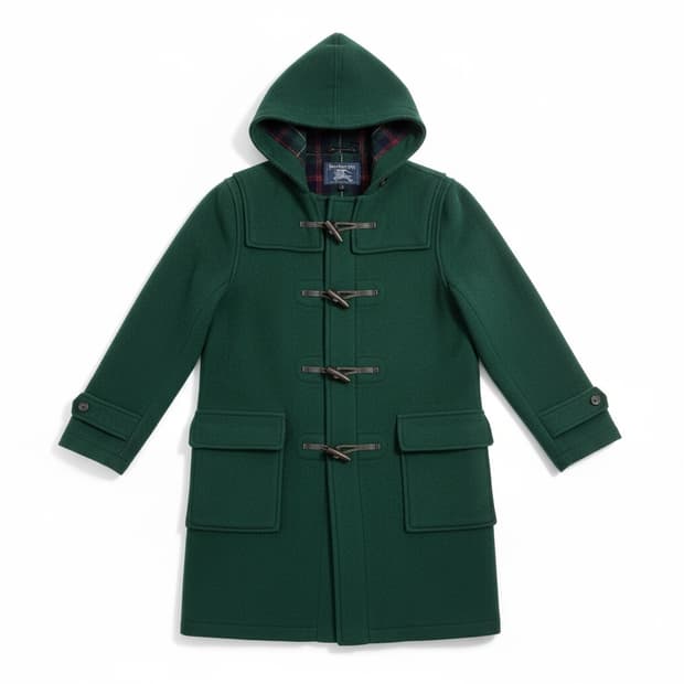 버버리 그린 더플코트 S