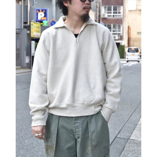 25ss Vintage Half Zip Sweatshirt