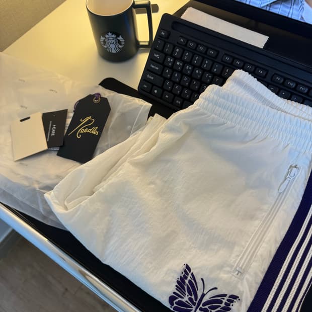 [XL]니들스X빔즈 커스텀 나일론 트랙 팬츠 화이트