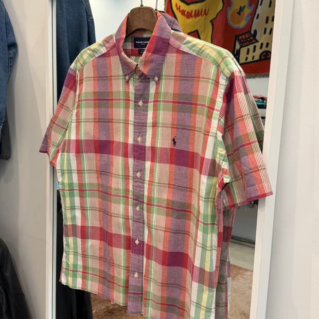 90-00s Polo Golf 랄프로렌 골프 컷오프 체크 반팔 셔츠