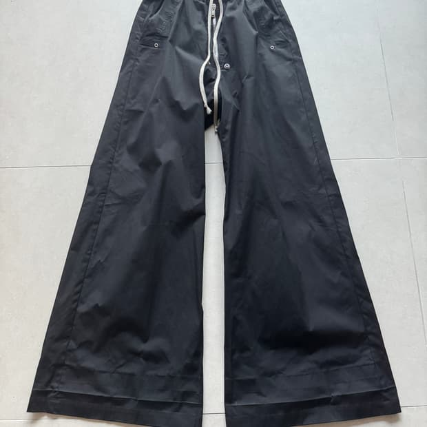 릭오웬스 벨라 드로스트링 와이드 코튼 팬츠