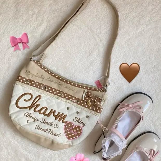 라떼갸루 charm 가방 숄더백 히메갸루 리즈리사 핀터깔 아가일 큐롯