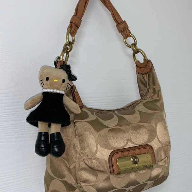 Coach gold brown shoulder bag
