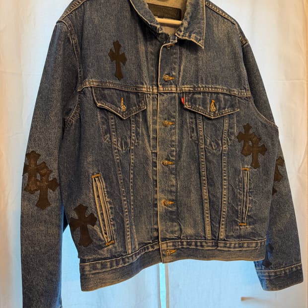 크롬하츠 리바이스 레더 패치 트러커 자켓