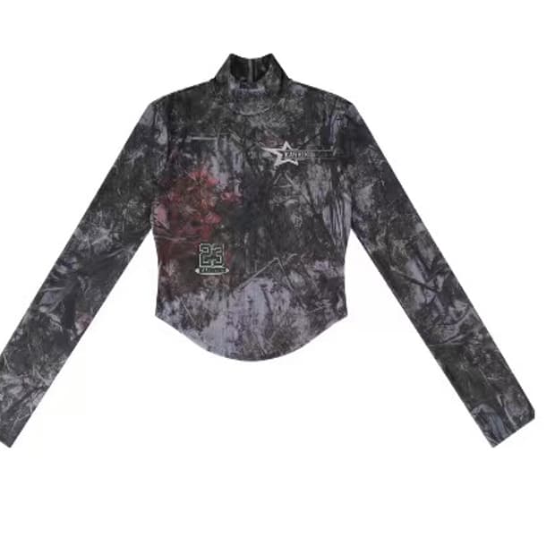 KASHIKO  Real Tree Highneck Mesh Top