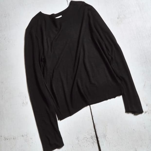 Textured Wool Long Sleeve_BLACK_1size
