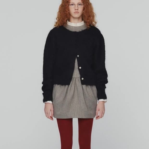 아모멘토 뉴 그랜마 가디건 블랙